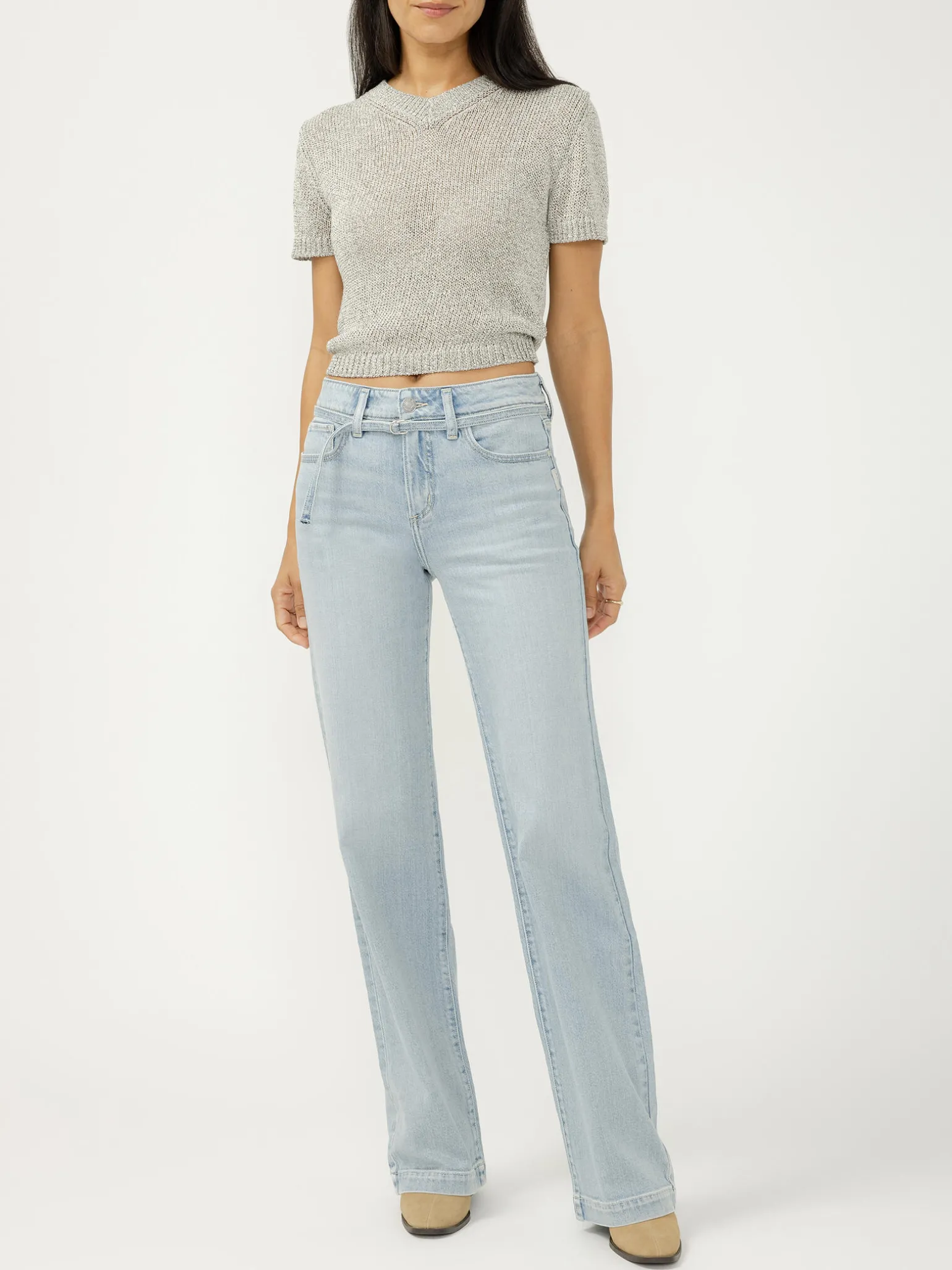 Avery High Rise Trouser Leg Jeans