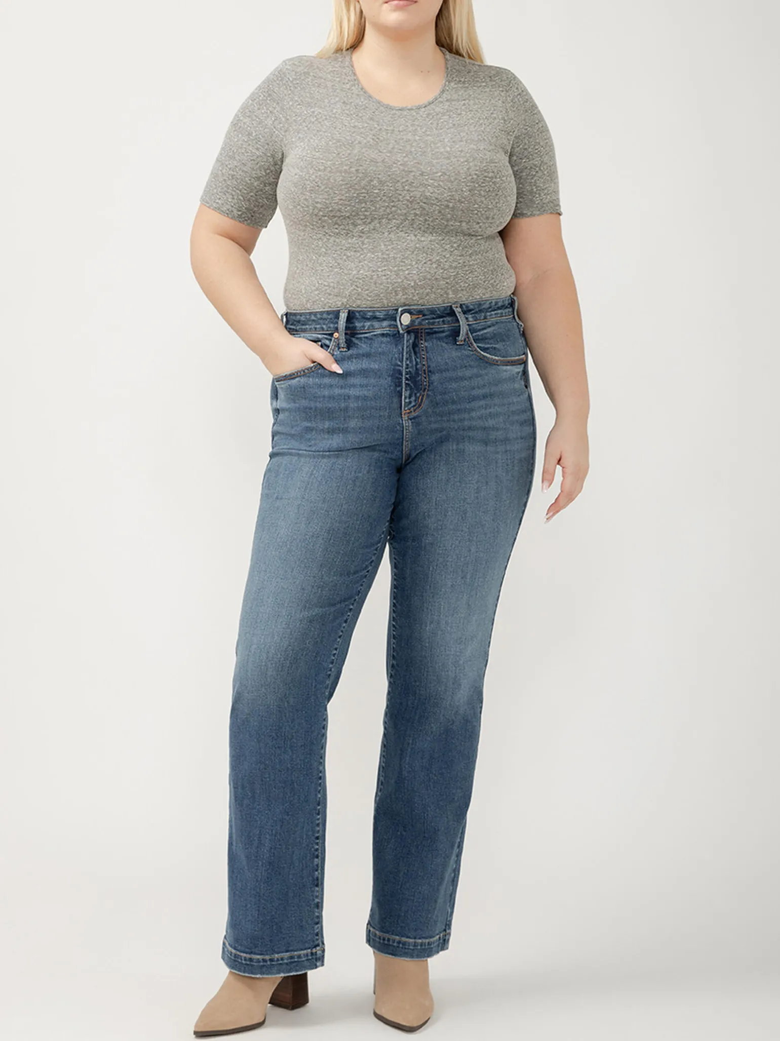 Avery High Rise Trouser Leg Jeans Plus Size