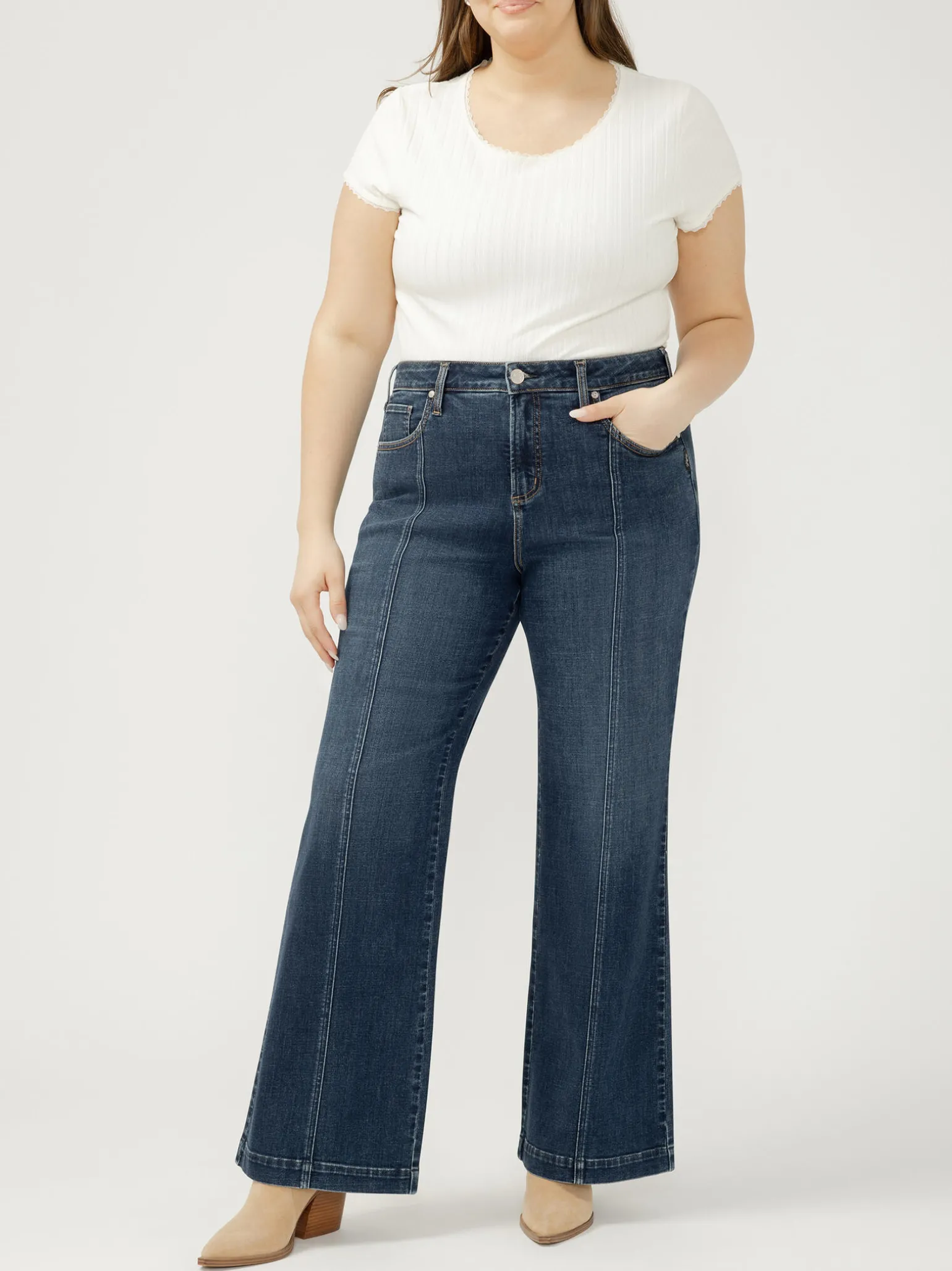 Avery High Rise Trouser Leg Jeans Plus Size