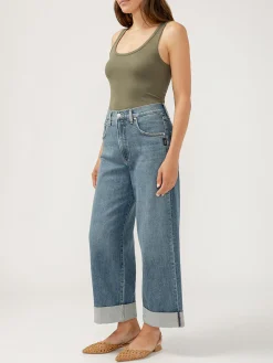Be Easy High Rise Wide Leg Cropped Jeans
