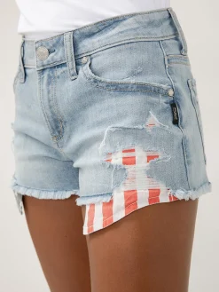 Boyfriend Mid Rise Luxe Stretch Americana Shorts