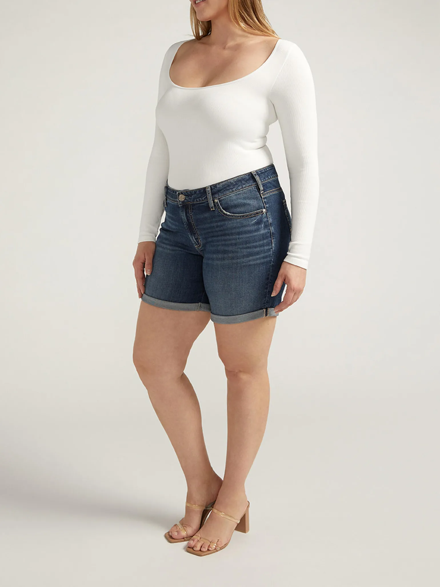 Boyfriend Mid Rise Shorts Plus Size