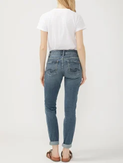Boyfriend Mid Rise Slim Leg Jeans