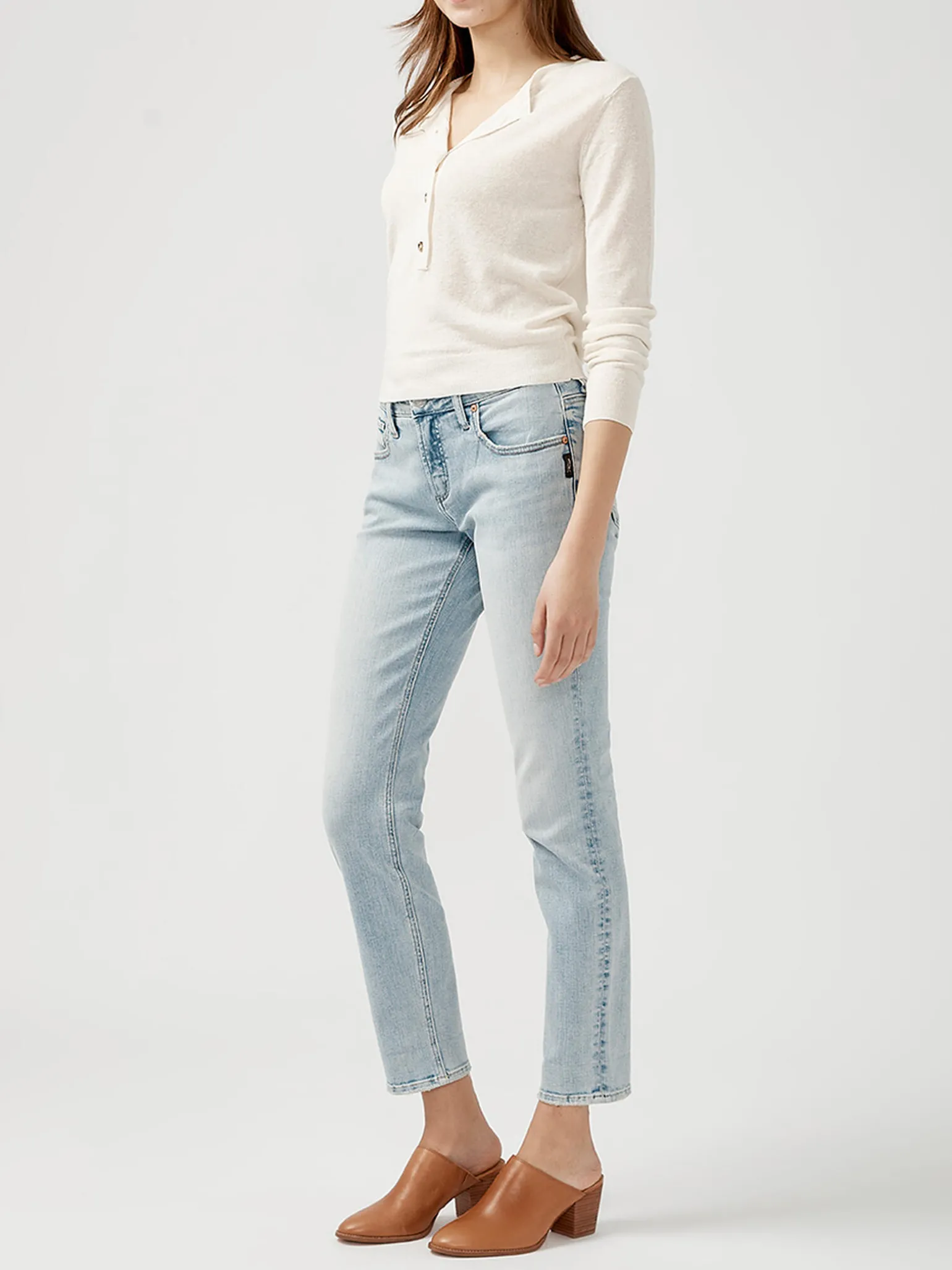 Boyfriend Mid Rise Slim Leg Jeans