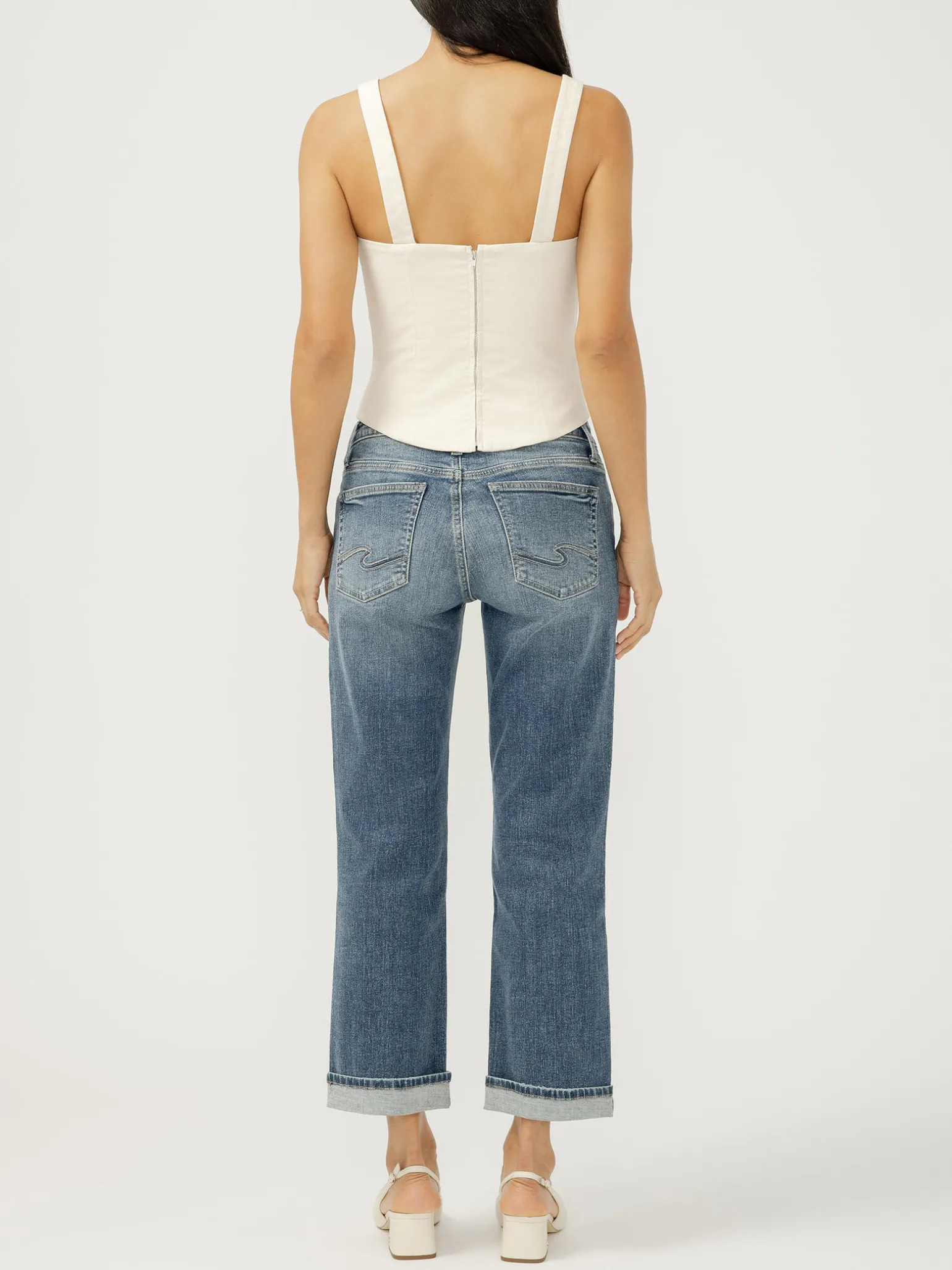 Chelsea Mid Rise Straight Leg Jeans