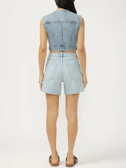 Cropped Denim Vest