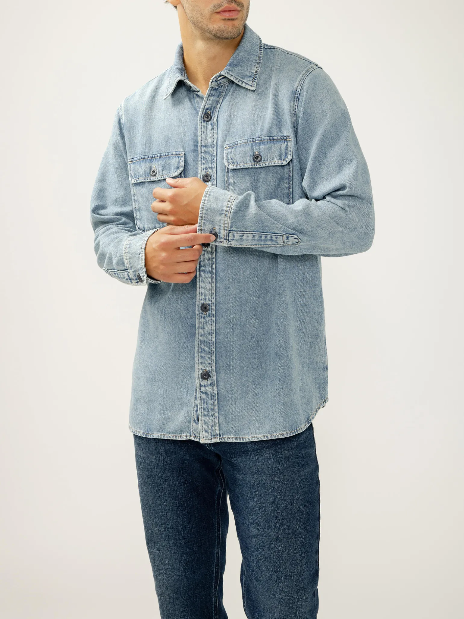 Denim Button-Up Shirt