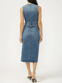 Denim Vest Midi Dress