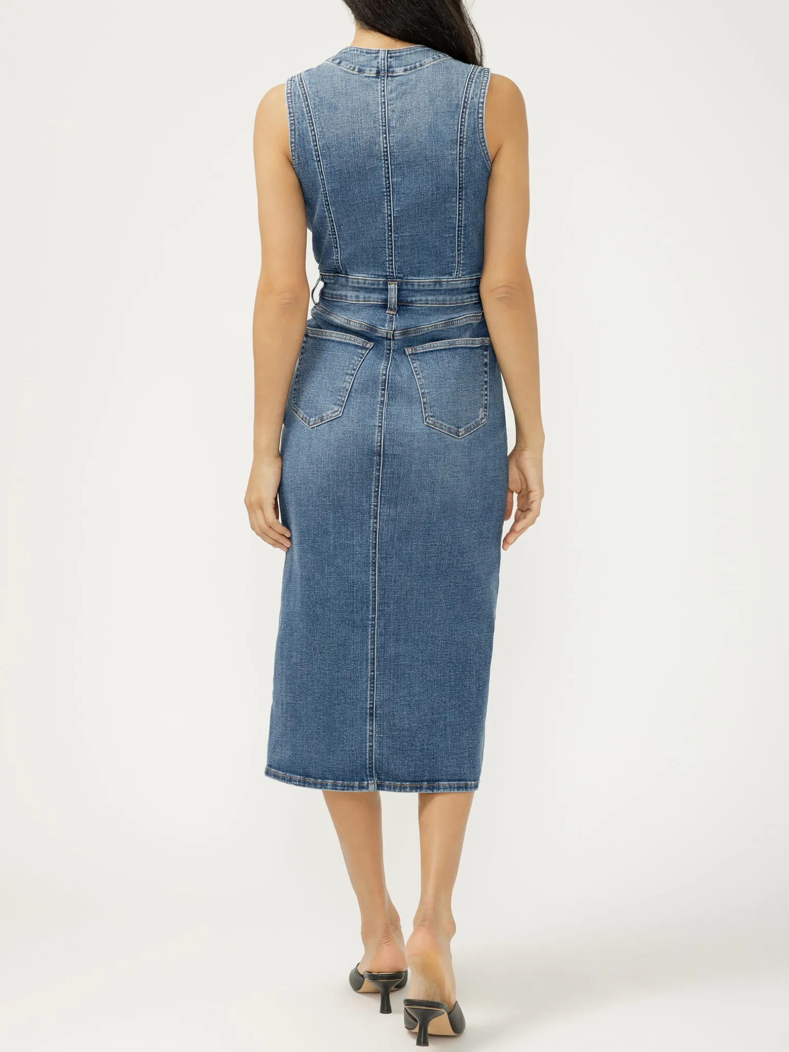 Denim Vest Midi Dress