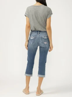 Elyse Mid Rise Americana Luxe Stretch Capri
