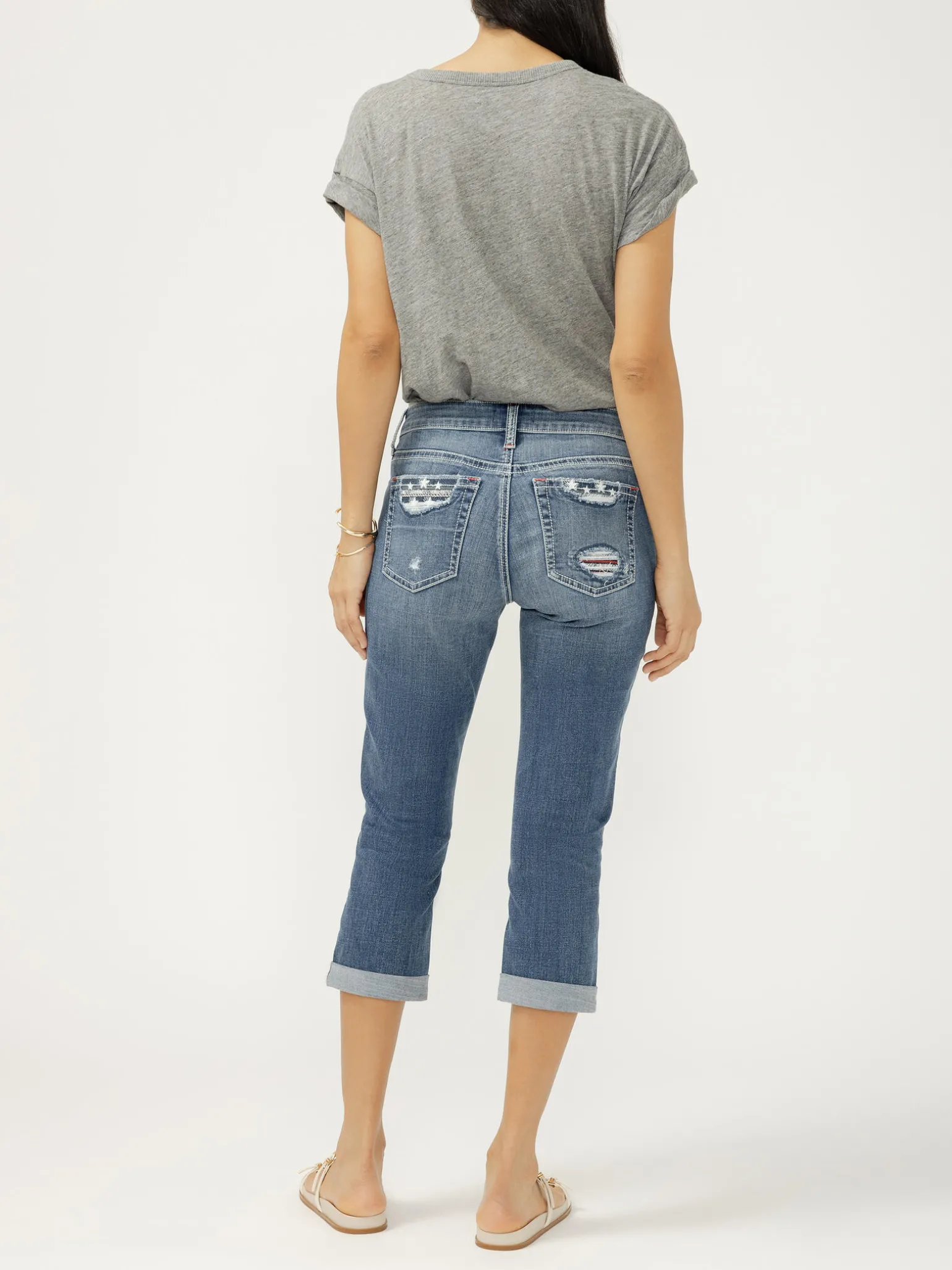 Elyse Mid Rise Americana Luxe Stretch Capri