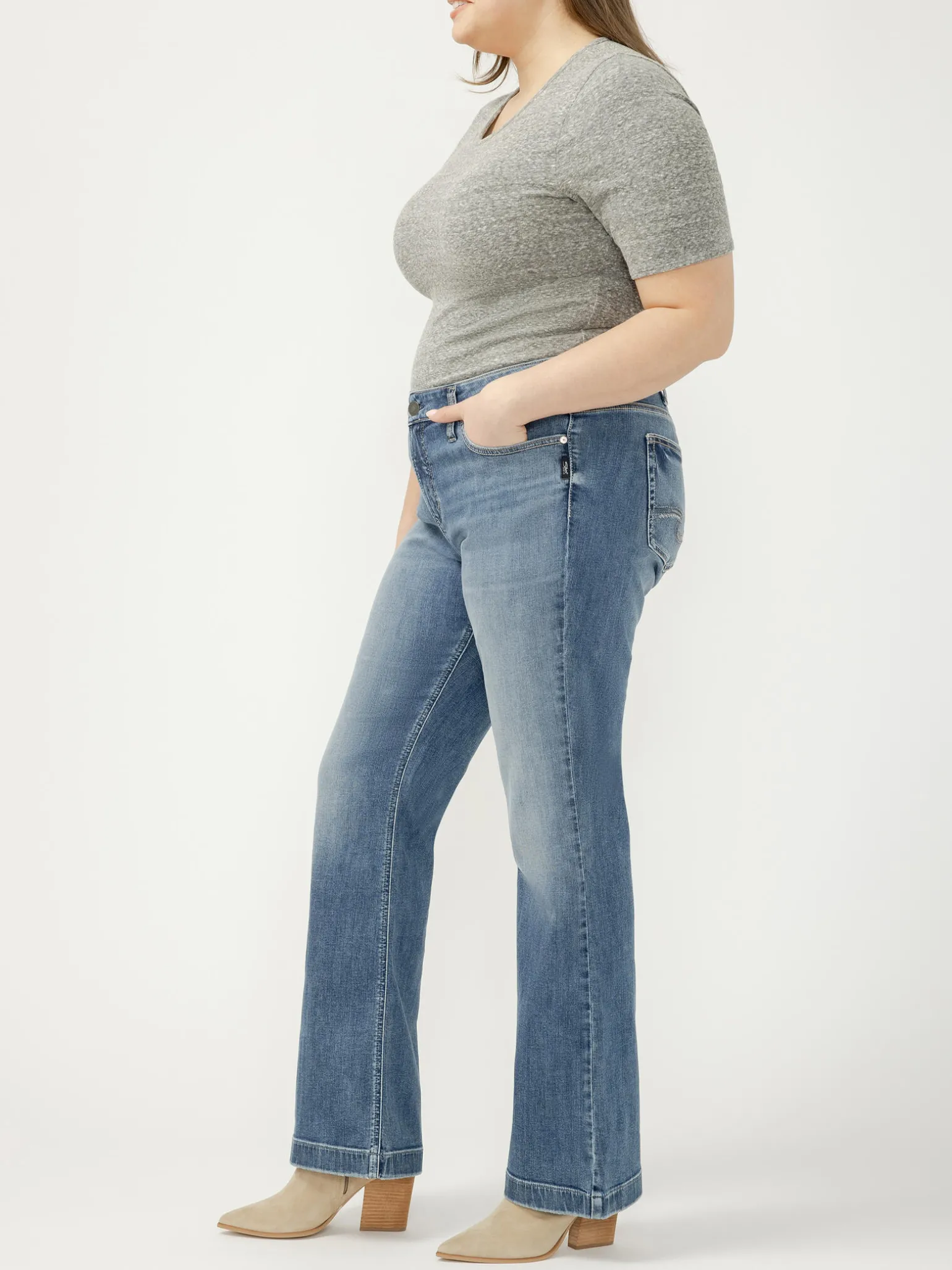 Elyse Mid Rise Bootcut Jeans Plus Size