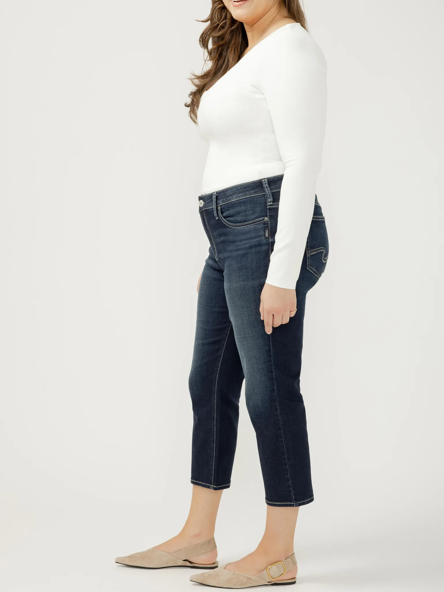 Elyse Mid Rise Luxe Stretch Capri Plus Size