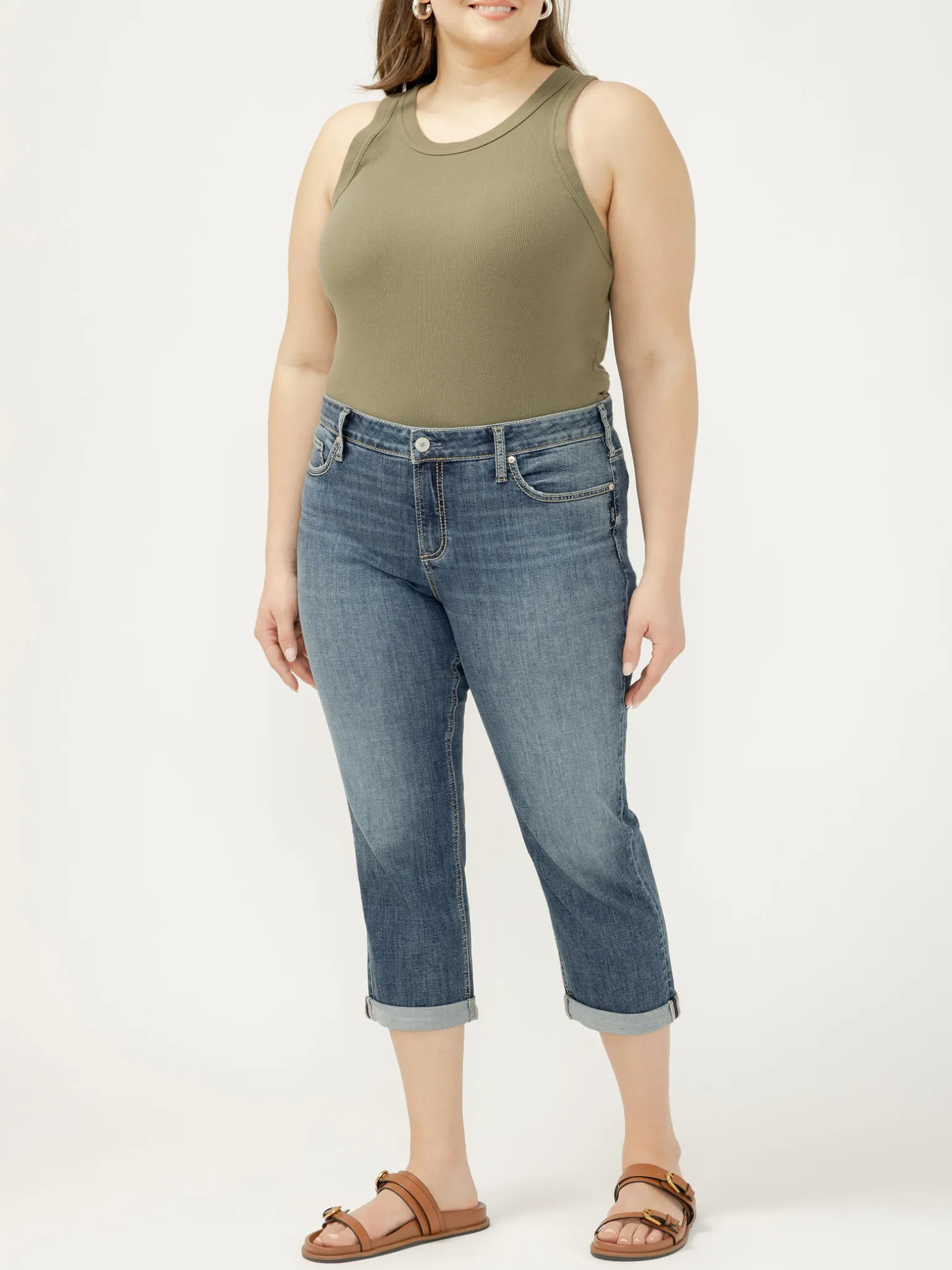 Elyse Mid Rise Luxe Stretch Capri Plus Size