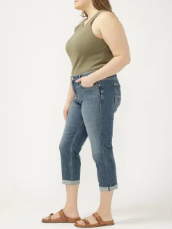 Elyse Mid Rise Luxe Stretch Capri Plus Size