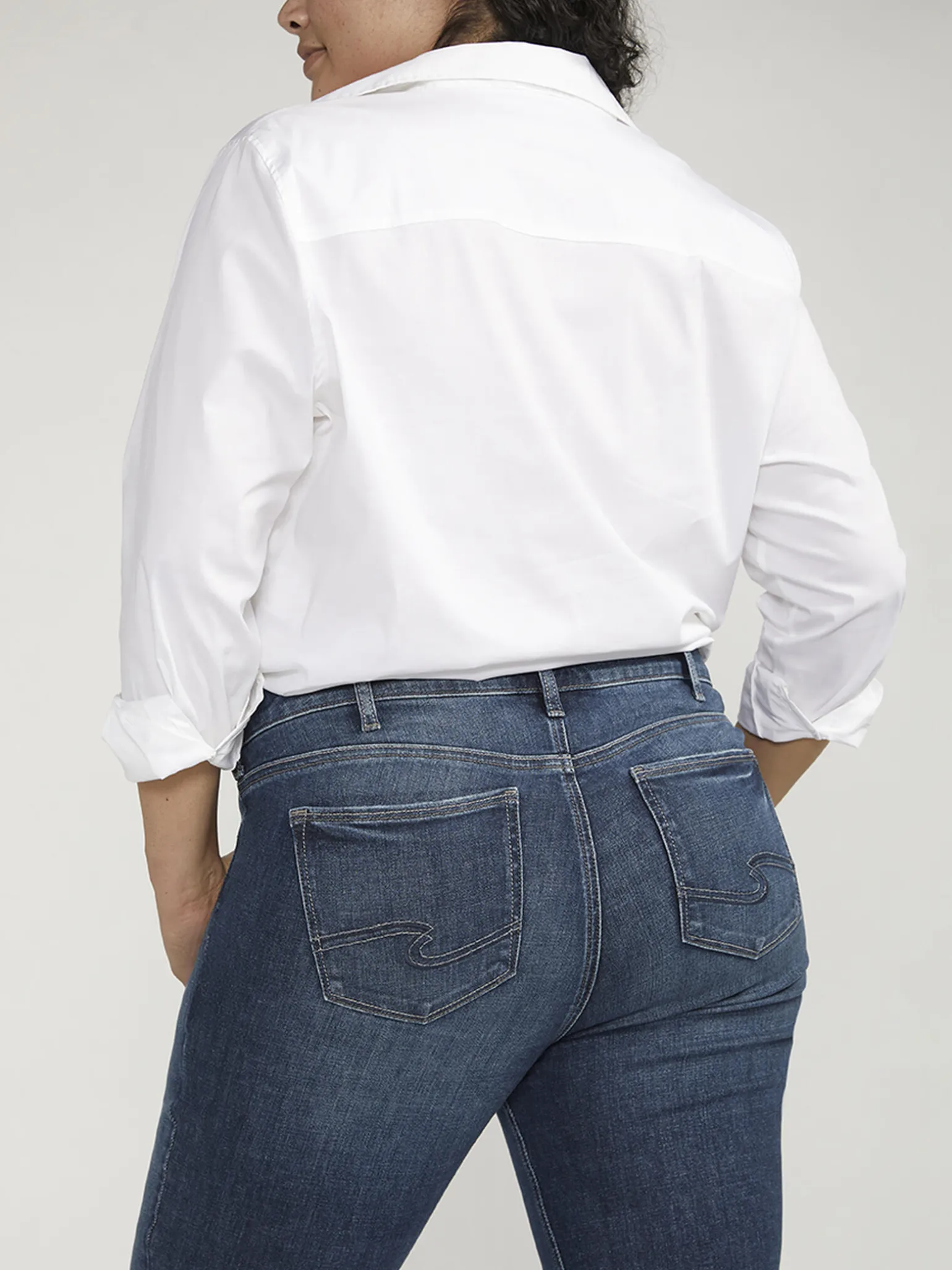 Elyse Mid Rise Slim Bootcut Jeans Plus Size