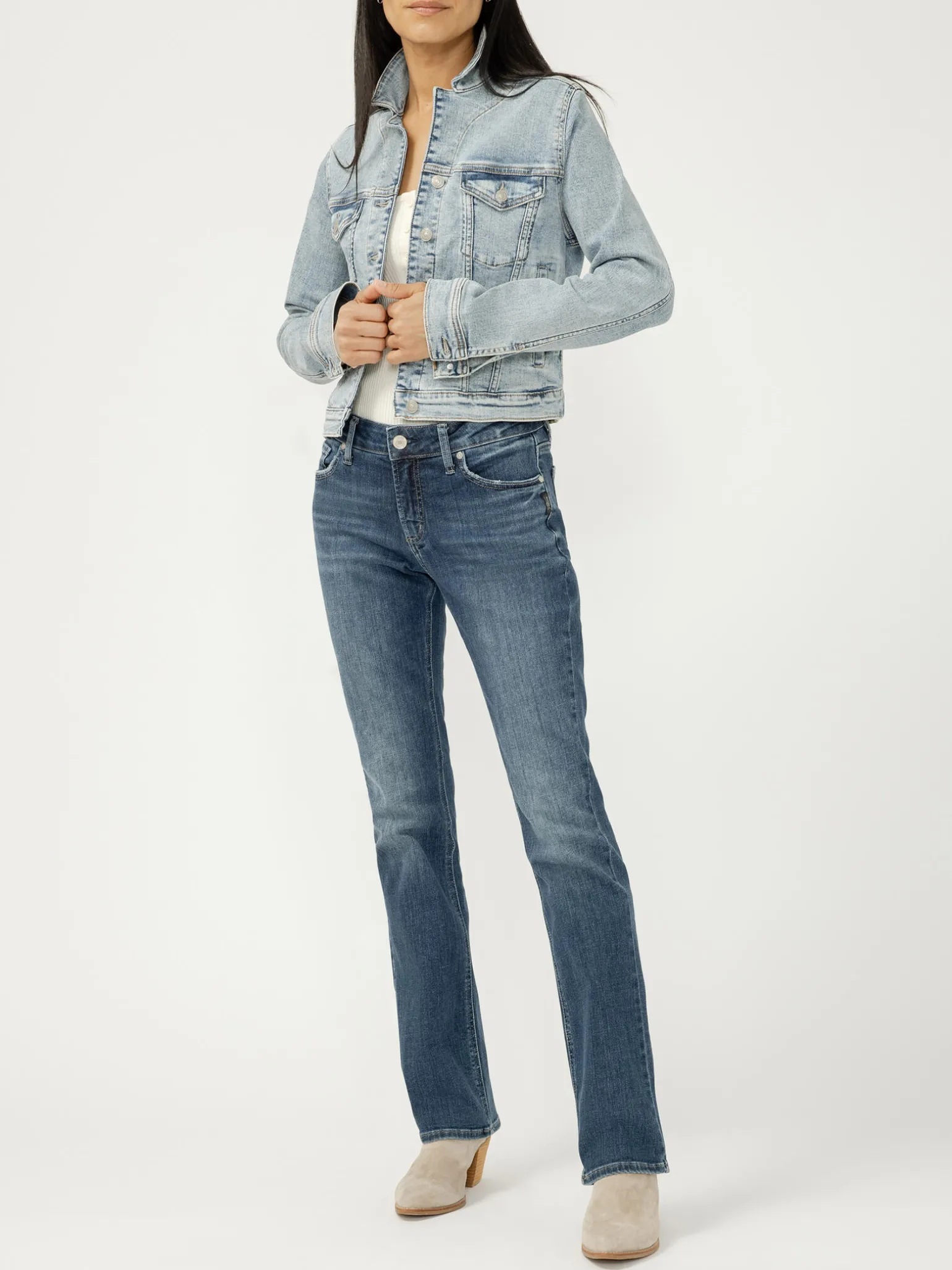 Elyse Mid Rise Slim Bootcut Jeans