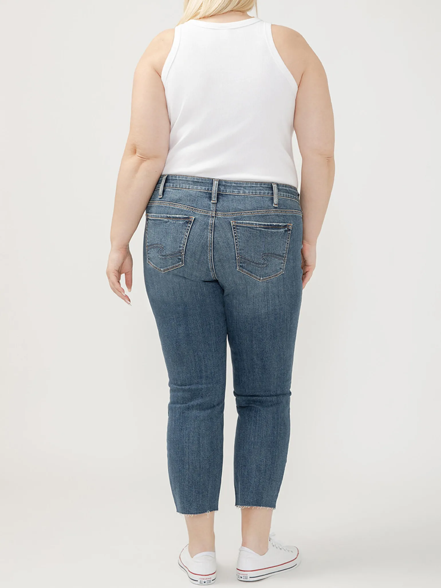 Elyse Mid Rise Straight Leg Ankle Jeans Plus Size
