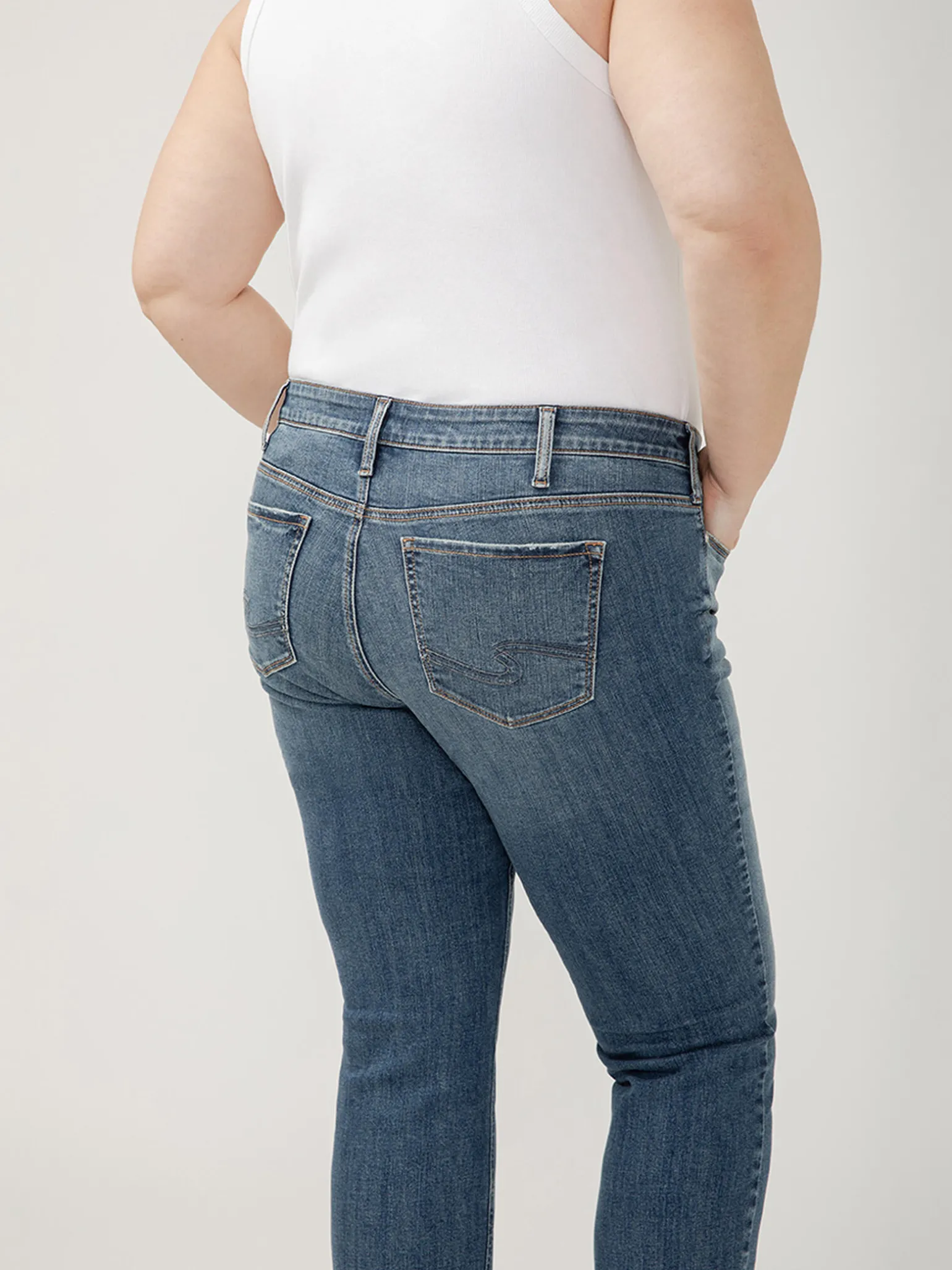 Elyse Mid Rise Straight Leg Ankle Jeans Plus Size