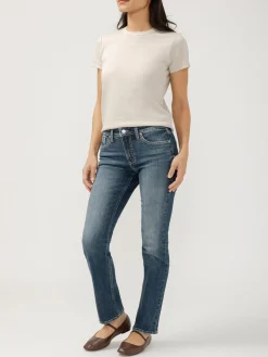 Elyse Mid Rise Straight Leg Jeans