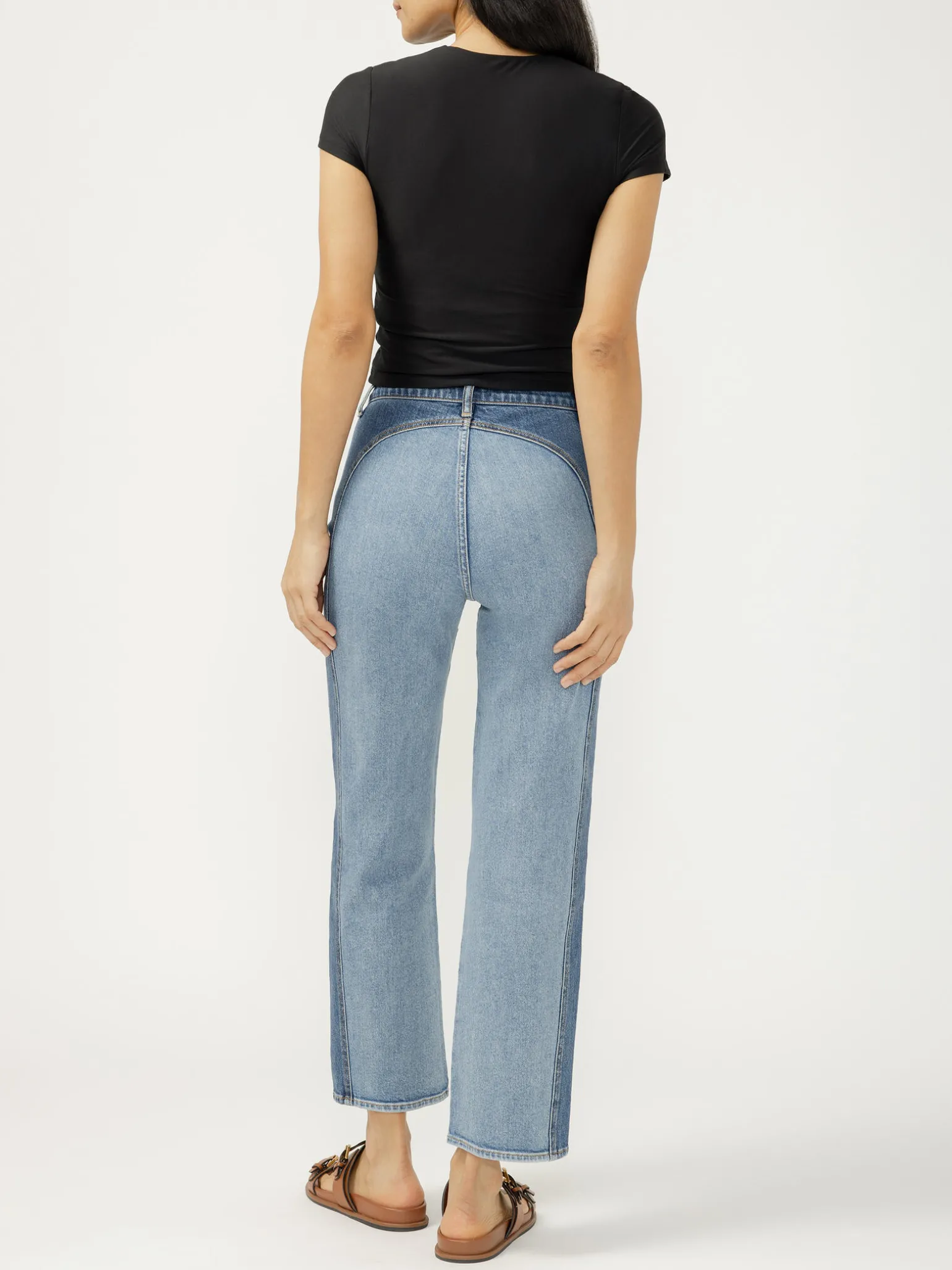 Highly Desirable Two-Tone Straight Leg Jeans