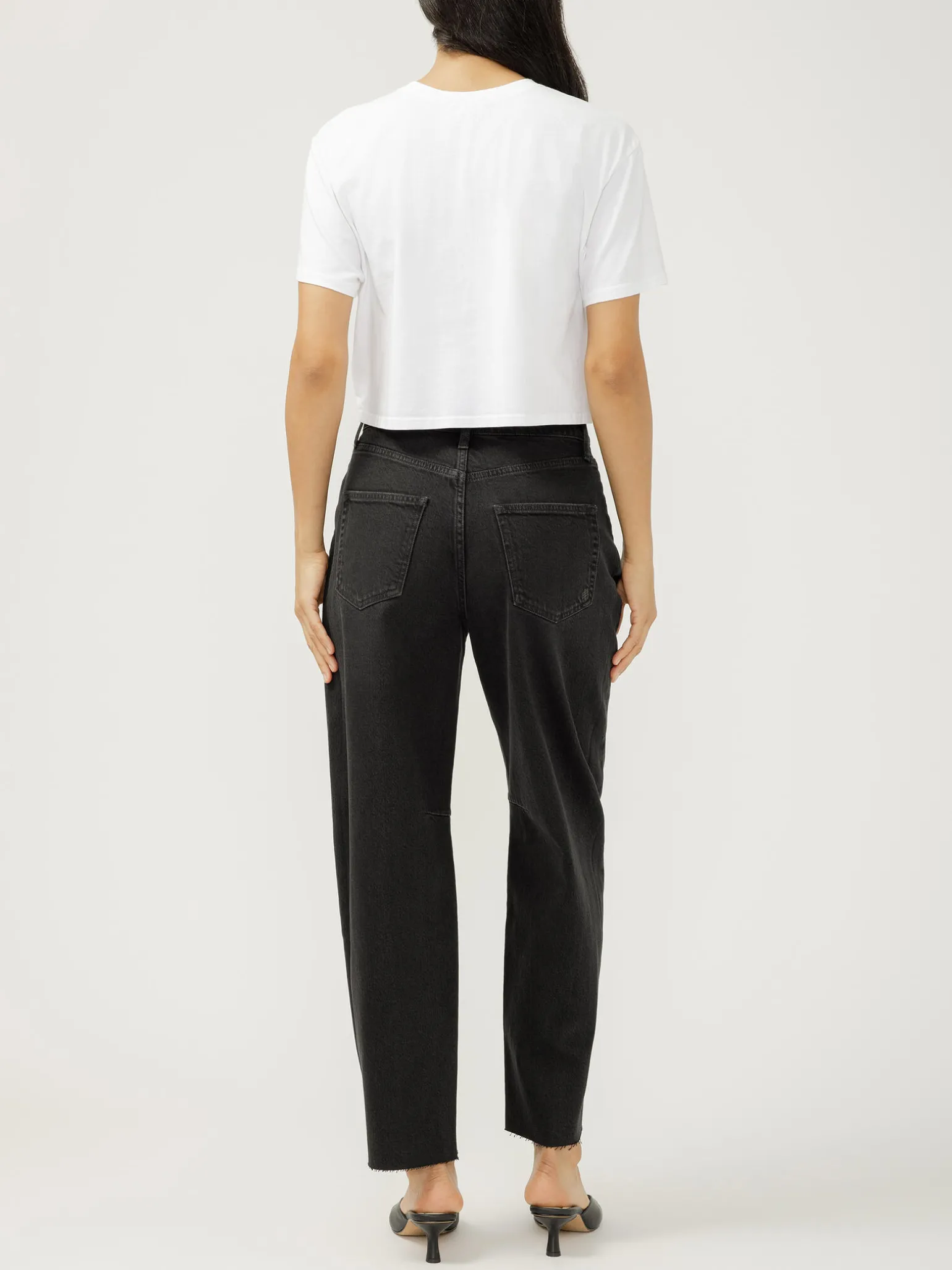 High Rise Slim Barrel Leg Jeans