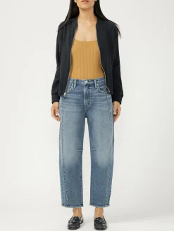 High Rise Slim Barrel Leg Jeans