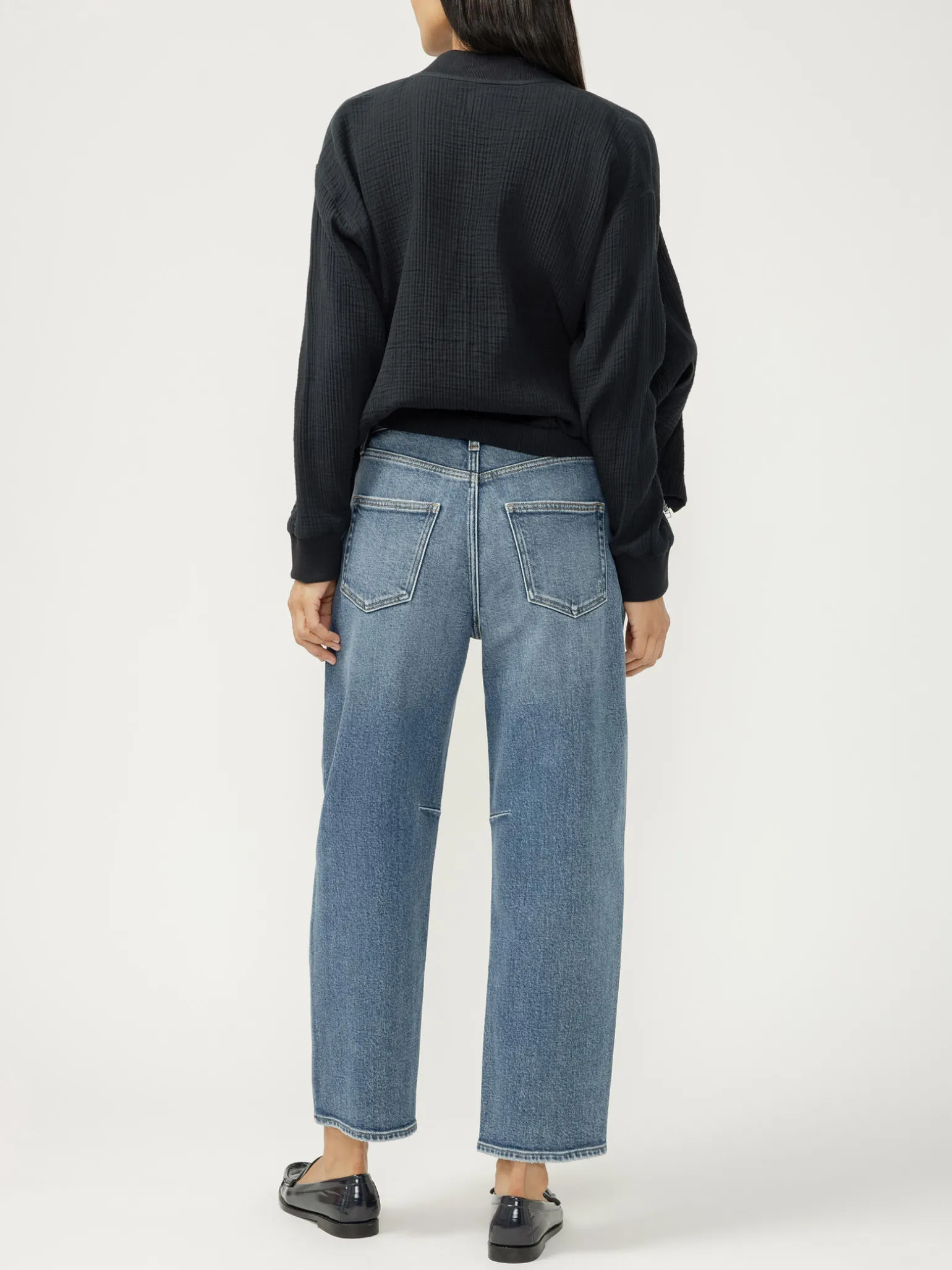 High Rise Slim Barrel Leg Jeans