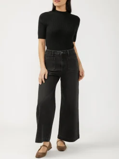 High Rise Wide Leg Ankle Jeans