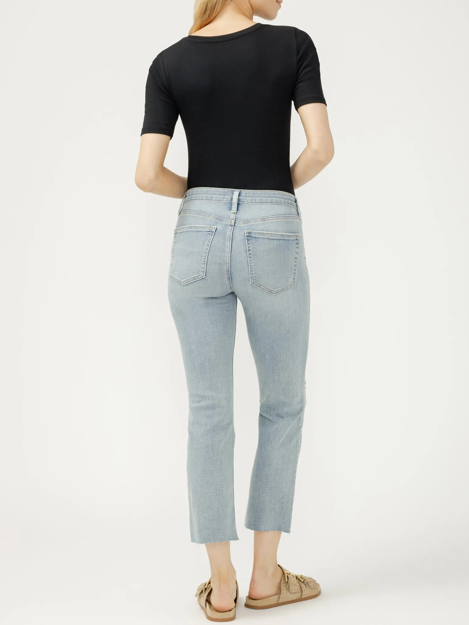 Most Wanted Mid Rise Cropped Straight Leg Luxe Stretch Jeans