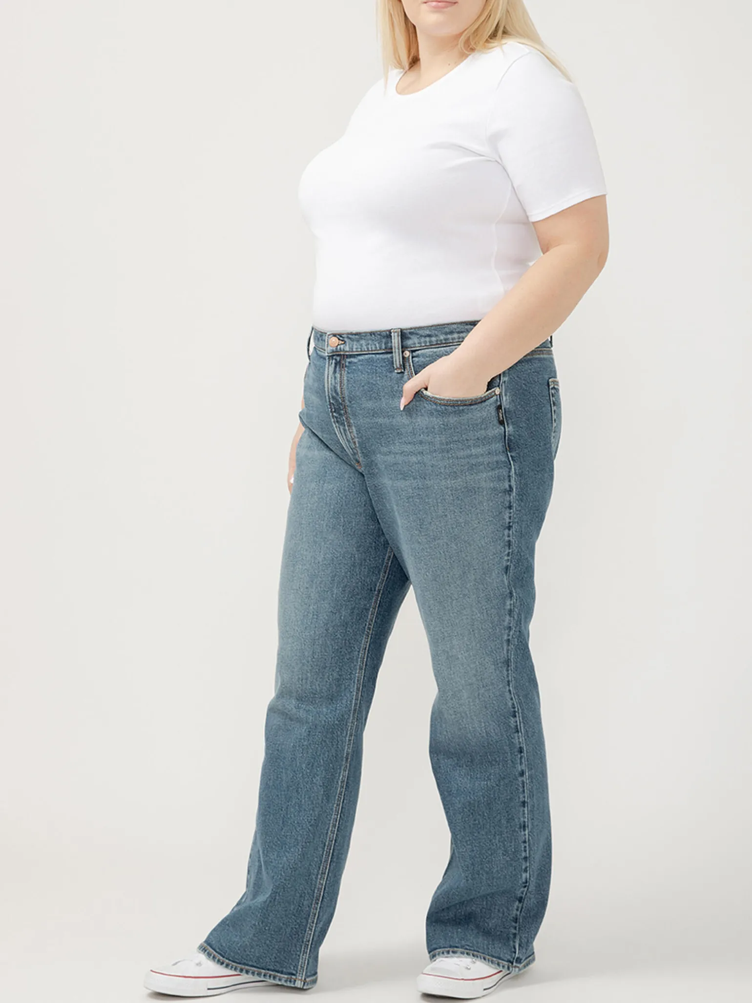 90s Baggy Mid Rise Bootcut Jeans Plus Size