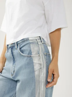 Silver Coated Be Easy High Rise Wide Leg Jeans