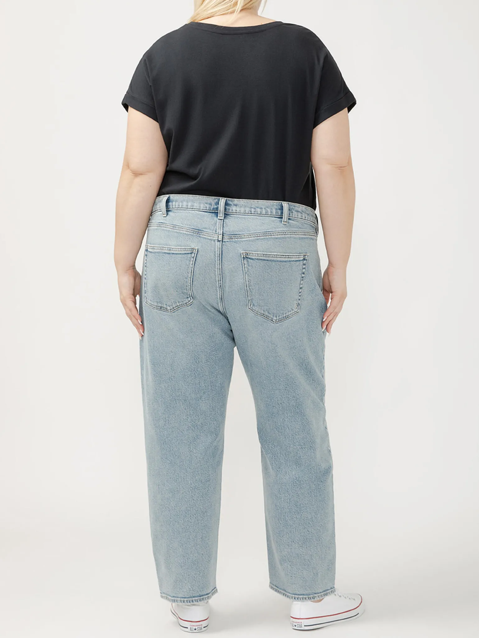 90s Relaxed Mid Rise Straight Leg Ankle Jeans Plus Size