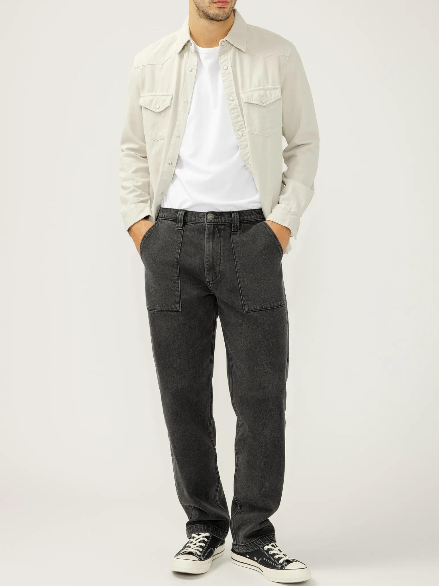 Straight Leg Utility Jeans