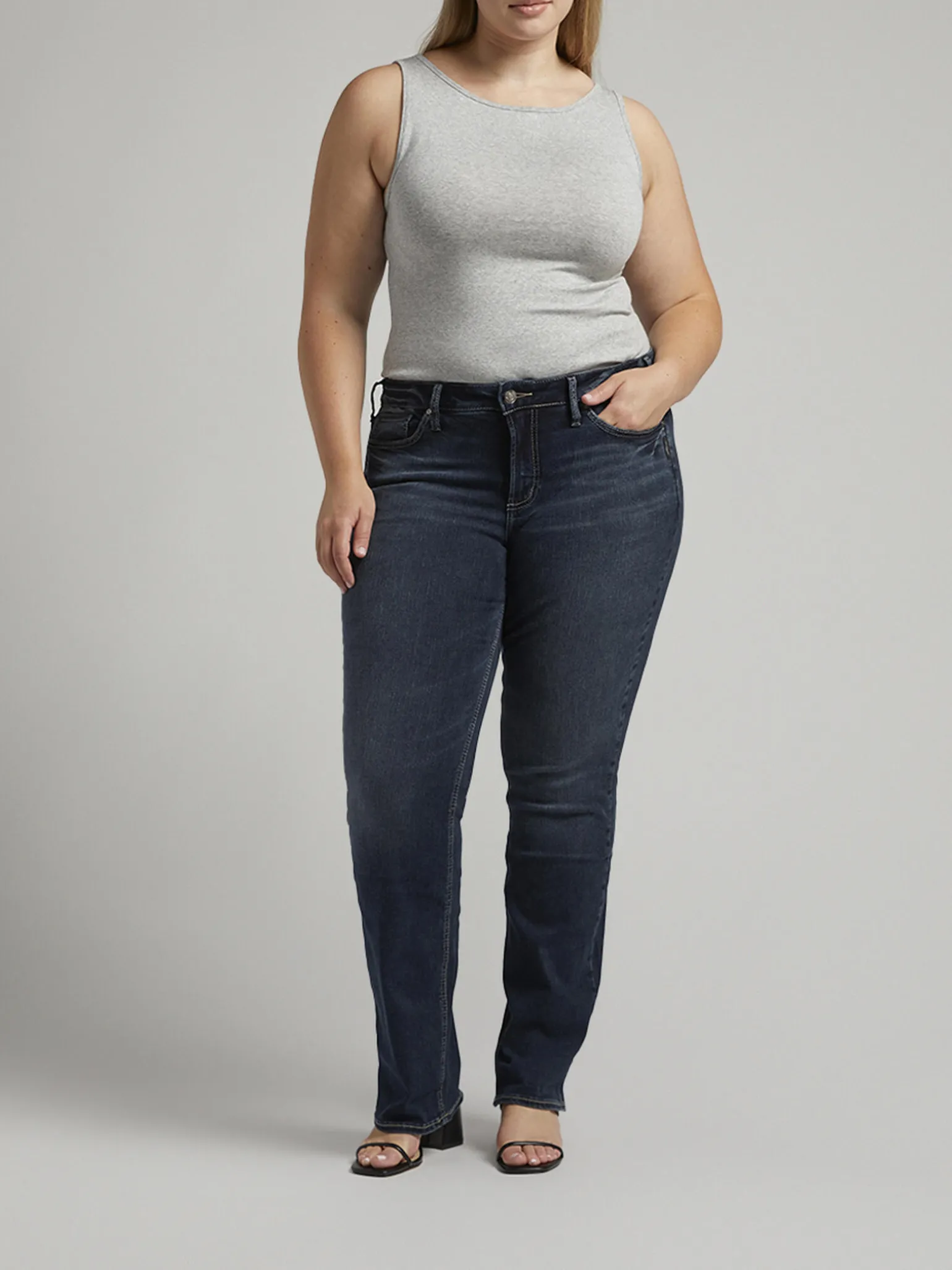 Suki Mid Rise Slim Bootcut Jeans Plus Size