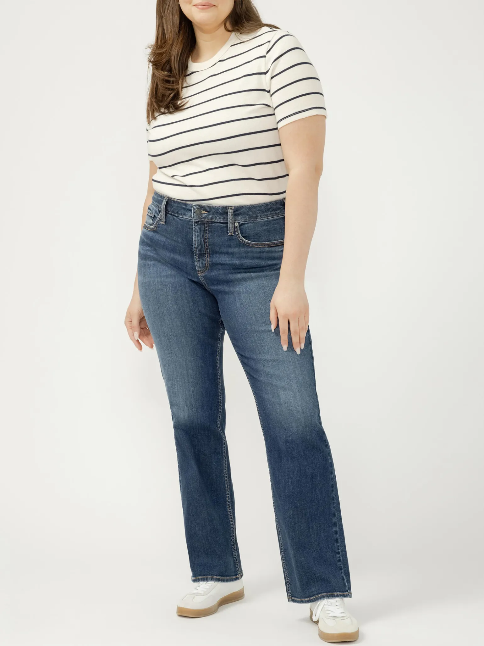 Suki Mid Rise Slim Bootcut Jeans Plus Size