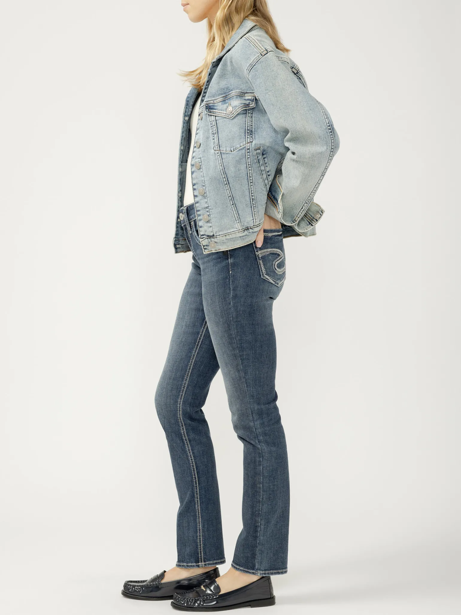 Suki Mid Rise Straight Leg Jeans