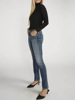 Suki Mid Rise Straight Leg Jeans