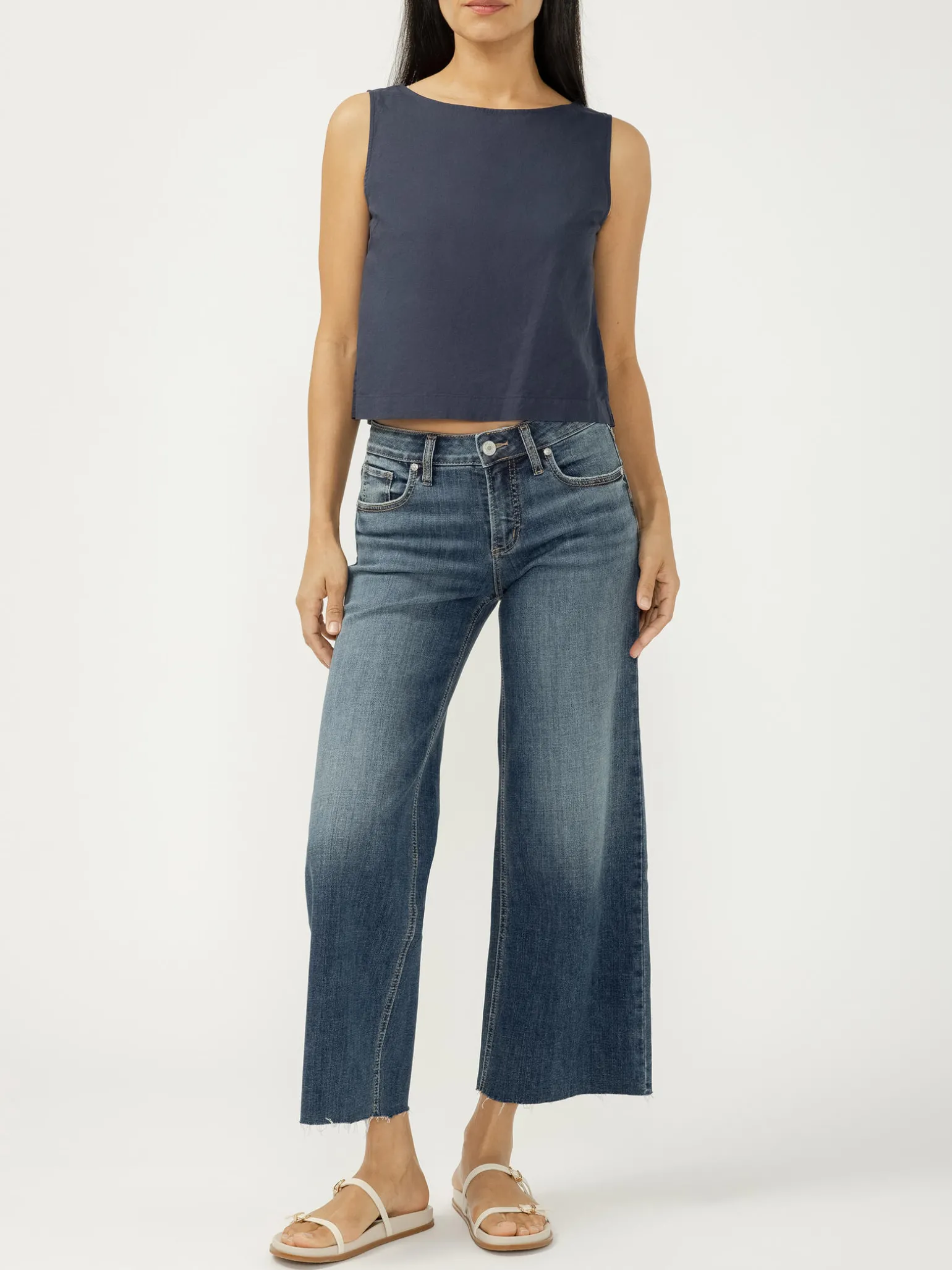 Suki Mid Rise Wide Leg Americana Luxe Stretch Jeans