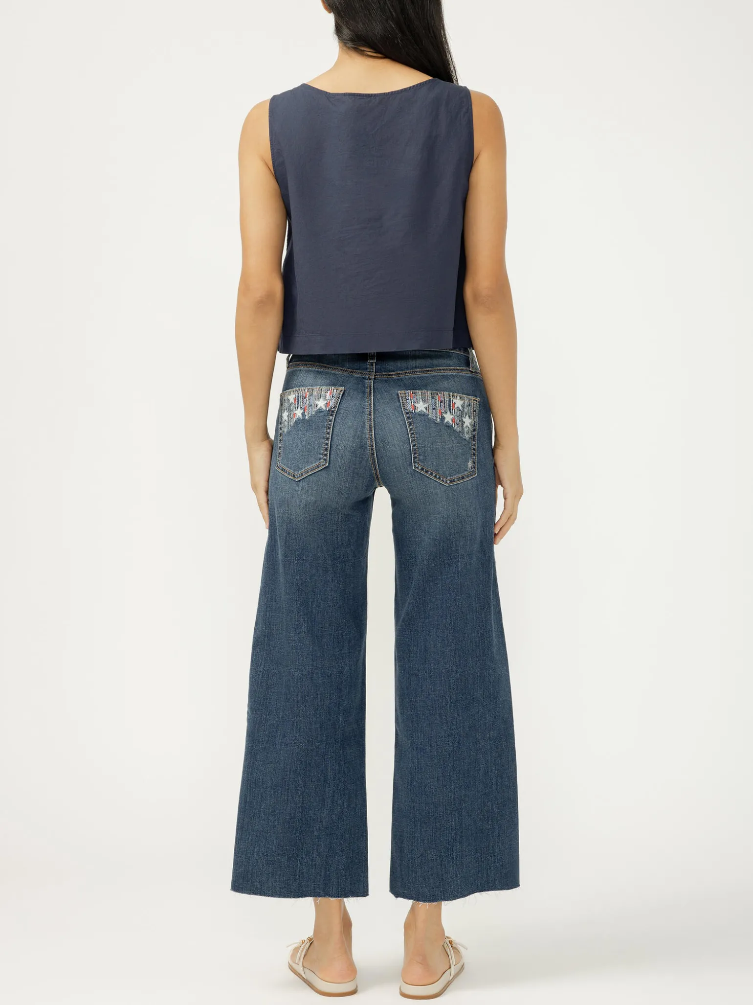 Suki Mid Rise Wide Leg Americana Luxe Stretch Jeans