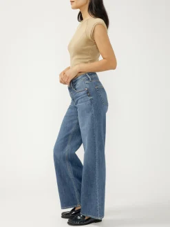 Suki Mid Rise Wide Leg Knit Flex Jeans