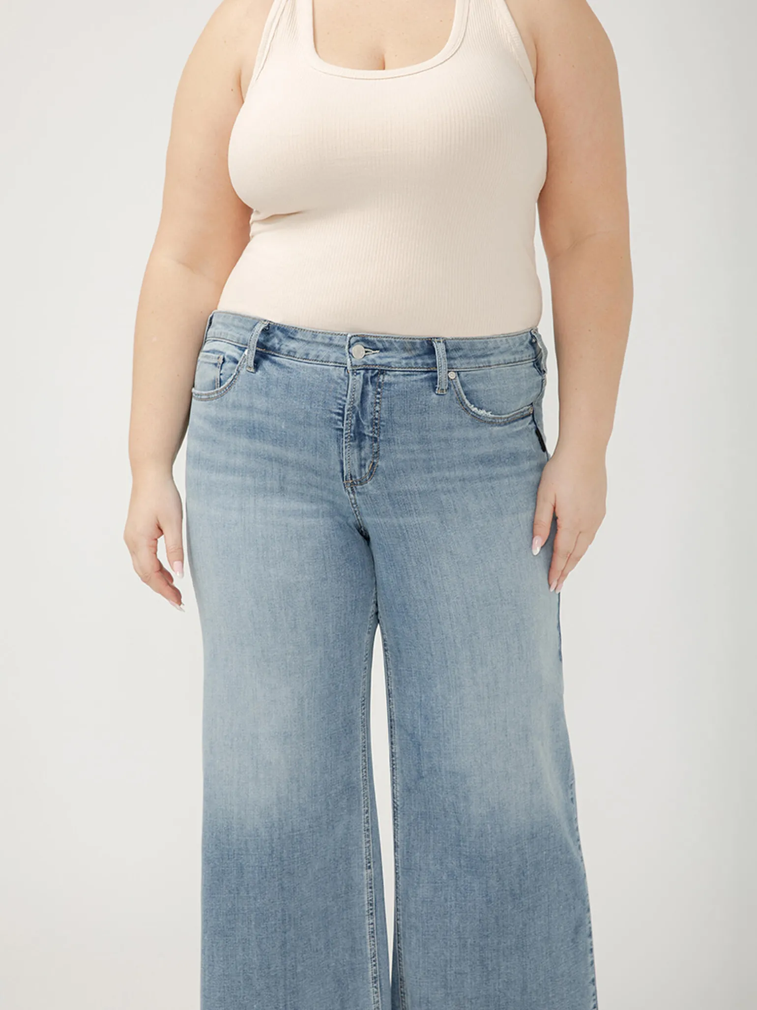 Suki Mid Rise Wide Leg Luxe Stretch Jeans Plus Size