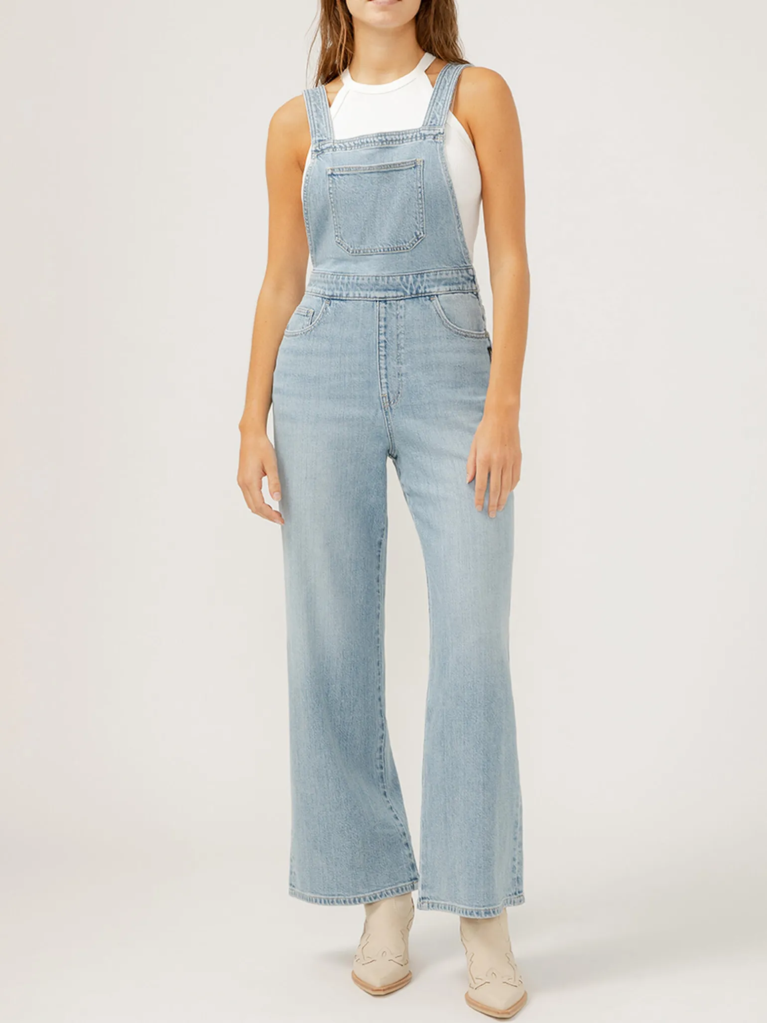 Wide Leg Overall Jeans